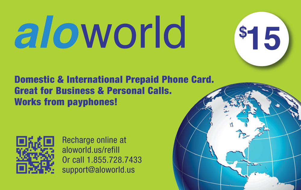 AloWorld Calling Card 15 Calling Card for Domestic and International Calls