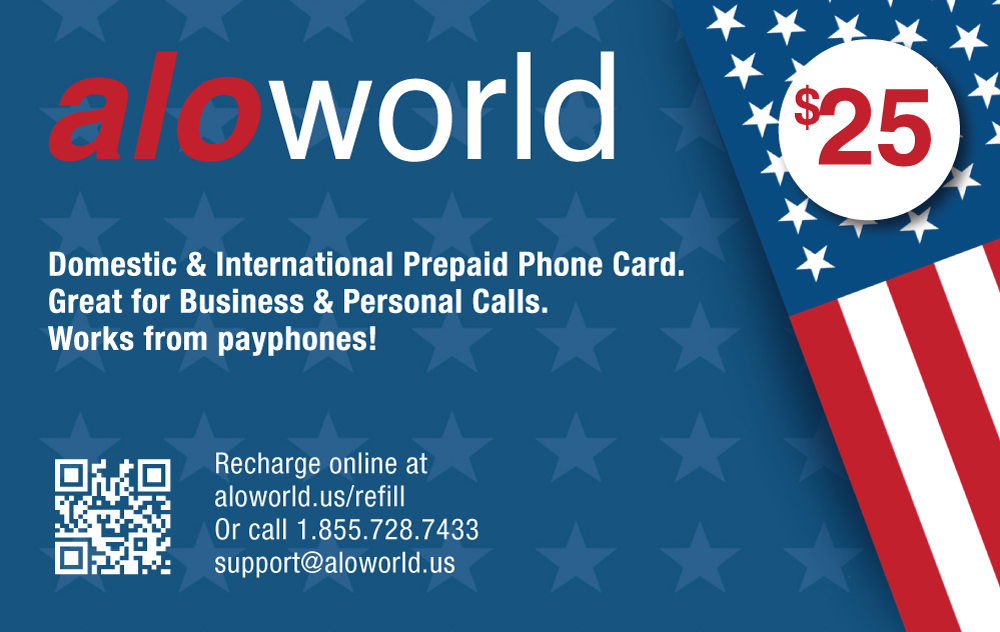 AloWorld Calling Card 25 Calling Card for Domestic and International Calls