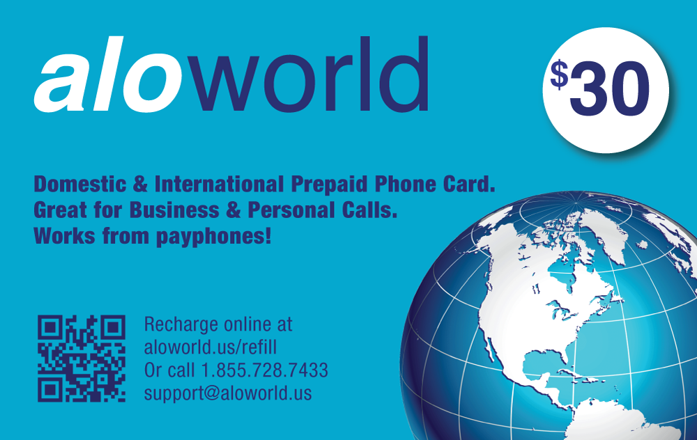 AloWorld Calling Card 30 Calling Card for Domestic and International Calls