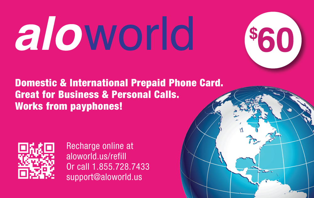 AloWorld Calling Card 60 Calling Card for Domestic and International Calls