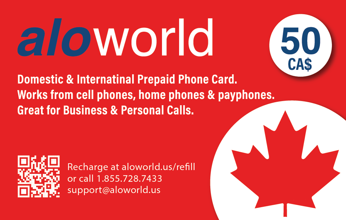 AloWorld Calling Card 50 Calling Card for Domestic and International Calls