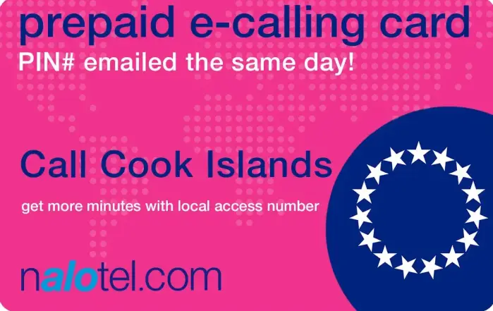 Nalotel Cook islands calling card for affordable international calls from USA and Canada