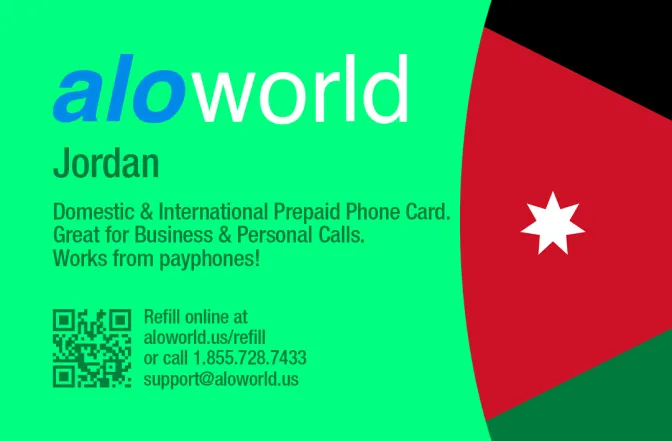 Call Jordan from United States or Canada cheap and easy with a calling card.